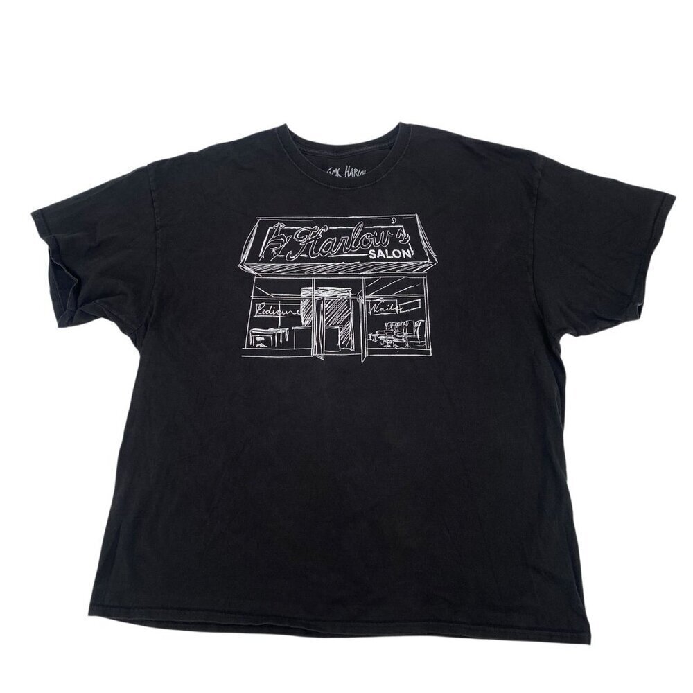 Jack Harlow Harlows's Salon Sketch White Tag Black T-Shirt Shirt Size XXL